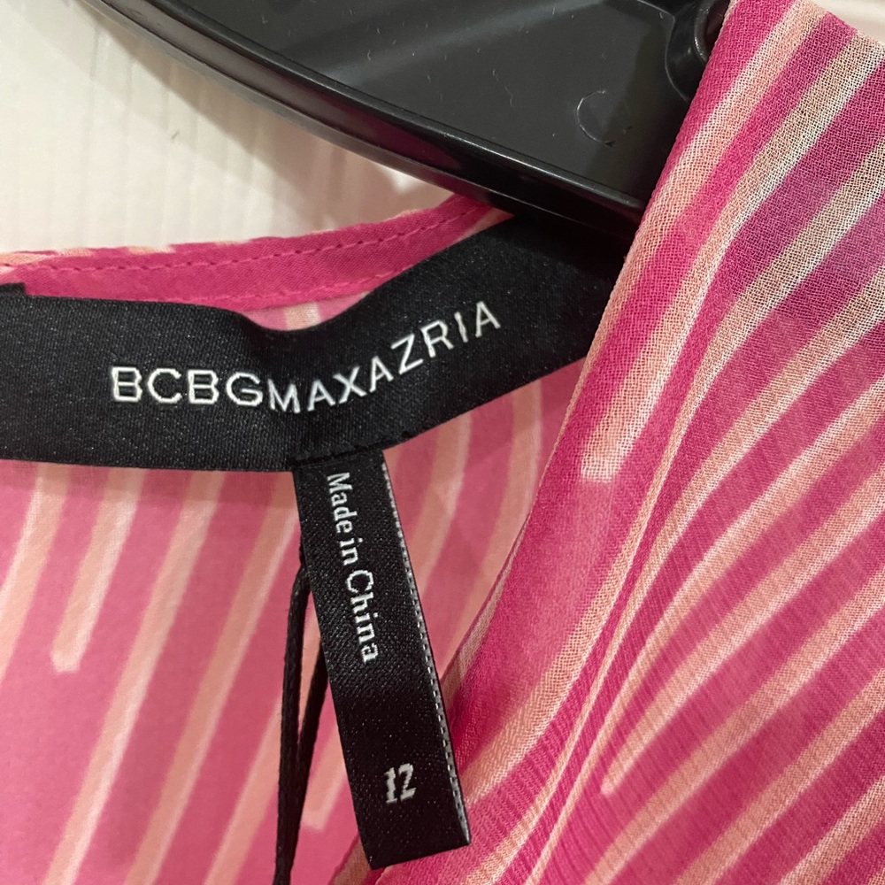 BCBGMAXAZRIA Striped Ruffle Dress - Picture 5 of 14